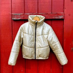 Gold Puffer Jacket size XS Wild Fable